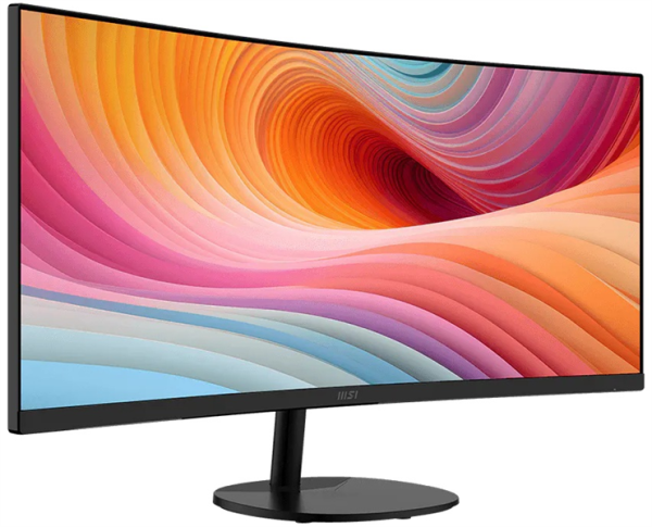 Фото MSI PRO MP341CQ E12 34" 21:9 UWQHD(3440x1440) VA Curve1500R, 1ms(MPRT), 3500:1,100M:1,300nit,178/178,2xHDMI 2.0,DP 1.4a,Tilt,Speaker,VESA,120Hz,Black,1y w-ty