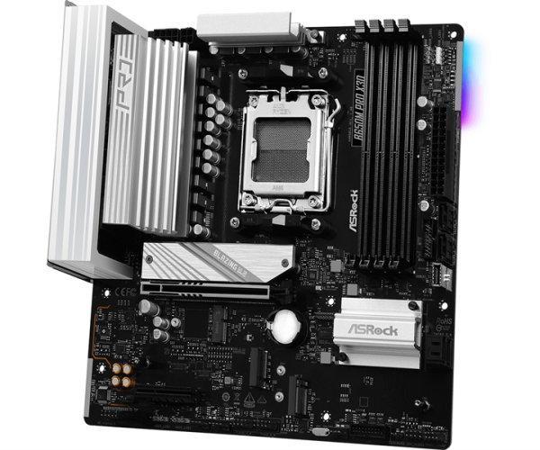 Фото ASROCK B650M X3D, AM5, B650, 4*DDR5, 4*SATA, 3*M.2, 3*USB 3.2, 4*USB 2.0, Type-C, 2*PCIx16, 1*M.2 (Key E), HDMI+DP, mATX