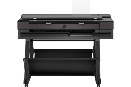 Фото HP DesignJet T850 MFP (p/s/c, 36",4color,2400x1200dpi,2Gb,25sppA1, 90 A1 p/hr, max roll d 100mm, GigEth/Wi-Fi,stand,media bin,rollfeed,sheetfeed,tray50 (A3/A4),autocutter,black, repl. F9A30D)