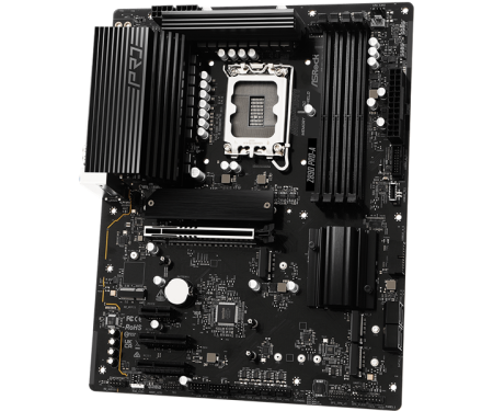 Фото ASROCK Z890 PRO-A, LGA1851, Z890, 4*DDR5, 4*SATA, 4*M.2, 4*USB 3.2, 4*USB 2.0, Type-C, 1*PCIx16, 2*PCIx4, 1*M.2 (Key E), HDMI+DP, ATX