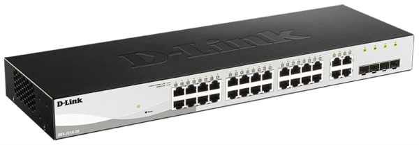 Фото D-Link Настраиваемый L2 коммутатор, 24х1000Base-T, 4хCombo 1000Base-T/SFP, упрощенный интерфейс CLI
