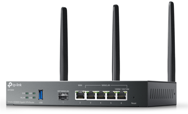 Фото TP-Link ER706W, Omada Gigabit AX3000 Wi-Fi 6 VPN Gateway