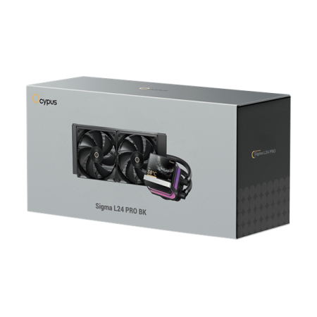 Фото Ocypus Sigma L24 PRO BK, 240mm, LCD Pump, 2x120mm FDB fans, LGA115X/1200/1700/18XX, AM4/AM5