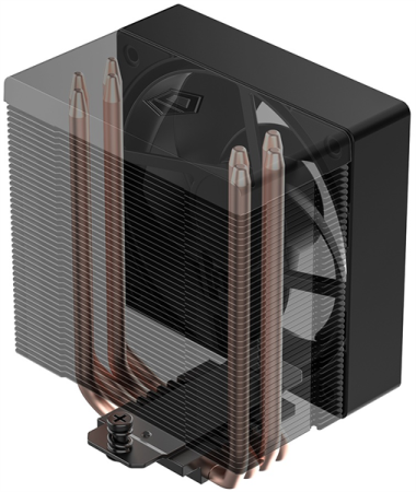 Фото ID-COOLING SE-904-XT BLACK LGA1851/1700/1200/115X/AM5/AM4 (16шт/кор, TDP 180W, PWM, 4 тепл.трубки прямого контакта, FAN 100mm) RET