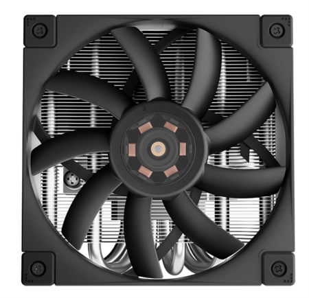Фото DEEPCOOL AN600 LGA1700/1200/115X/AM5/AM4 низкопрофильный 67mm (18шт/кор, TDP 180W, PWM, White LED Fan 120mm, 6 тепл. трубок, Copper Base, черный) RET (R-AN600-BKNNMN-G)