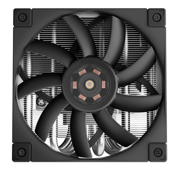 Фото DEEPCOOL AN600 LGA1700/1200/115X/AM5/AM4 низкопрофильный 67mm (18шт/кор, TDP 180W, PWM, White LED Fan 120mm, 6 тепл. трубок, Copper Base, черный) RET (R-AN600-BKNNMN-G)