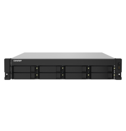 Фото QNAP SMB 2U/8bay QC 1,7GhzCPU/4Gb(upto16Gb)/upto 20HDD with TL-R1200S-RP/SATA(3,5" 2,5")/ 4xUSB3.2/1xExp.slot/2x2,5Gb 2x10Gb(SFP+)/iSCSI/2xPS/no rail(RAIL-B02)/3YW TS-832PXU-RP-4G-EU-RU