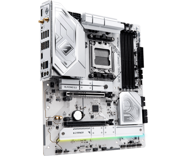 Фото ASROCK X870 STEEL LEGEND WIFI, AM5, X870, 4*DDR5, 4*SATA, 3*M.2, 4*USB 2.0, 5*USB 3.2, 2*Type-C, 2*PCIx16, 1*M.2 (Key E), HDMI, ATX