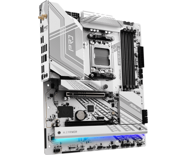 Фото ASROCK X870 PRO RS WIFI, AM5, X870, 4*DDR5, 4*SATA, 3*M.2, 6*USB 2.0, 4*USB 3.2, Type-C, 2*PCIx16, 1*M.2 (Key E), HDMI, ATX