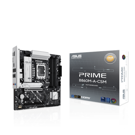Фото ASUS PRIME B860M-A-CSM, LGA1851, B860, 4*DDR5, 4*SATA, 2*M.2, 2*USB 3.2, 4*USB 2.0, Type-C, 2*PCIx16, 1*PCIx1, 2*DP+HDMI, mATX; 90MB1K00-M0EAYC