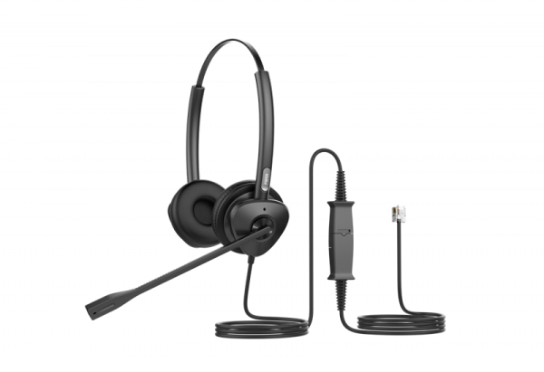 Фото Fanvil HT302 Fanvil Гарнитура RJ9, кож.зам., HD Audio, складной микрофон, 1,8м., 95г.