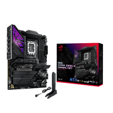 Фото ASUS ROG STRIX Z890-E GAMING WIFI, LGA1851, Z890, 4*DDR5, 4*SATA, 7*M.2, 10*USB 3.2, 2*Type-C, 2*PCIx16, 2*Thunderbolt™ 4, HDMI+DP, ATX; 90MB1IM0-M0EAY0