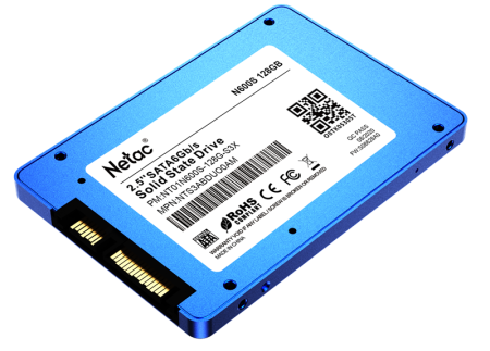 Фото Netac SSD N600S 128GB 2.5 SATAIII 3D NAND, 7mm, R/W up to 510/440MB/s, TBW 70TB, 5y wty