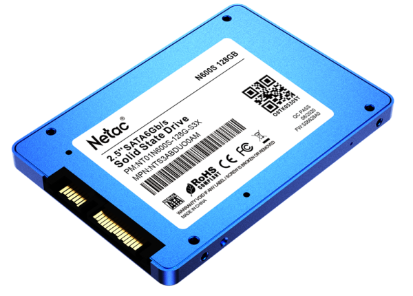 Фото Netac SSD N600S 128GB 2.5 SATAIII 3D NAND, 7mm, R/W up to 510/440MB/s, TBW 70TB, 5y wty