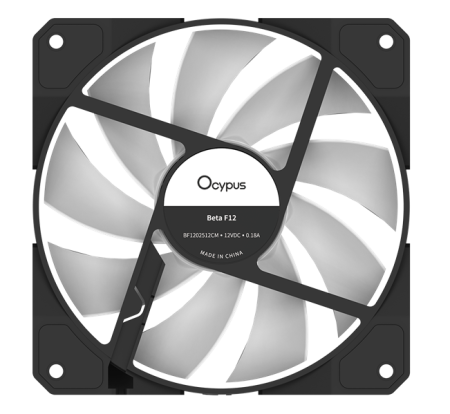 Фото Ocypus Beta F12 BK ARGB, 120x120x25mm, 3-PIN, 800-1600 RPM, 29 DBA MAX, HYDRO BEARING