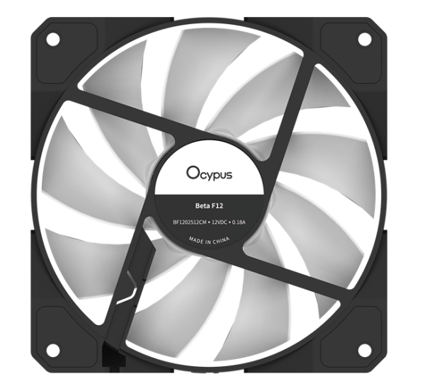 Фото Ocypus Beta F12 BK ARGB, 120x120x25mm, 3-PIN, 800-1600 RPM, 29 DBA MAX, HYDRO BEARING