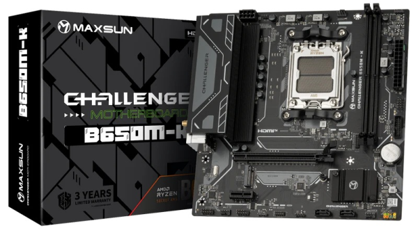 MAXSUN MS-Challenger B650M-K WIFI, AM5, B650, 2*DDR5, 2*SATA3, M.2, USB 3.2, USB 2.0, 2*PCIEx16, HDMI, mATX
