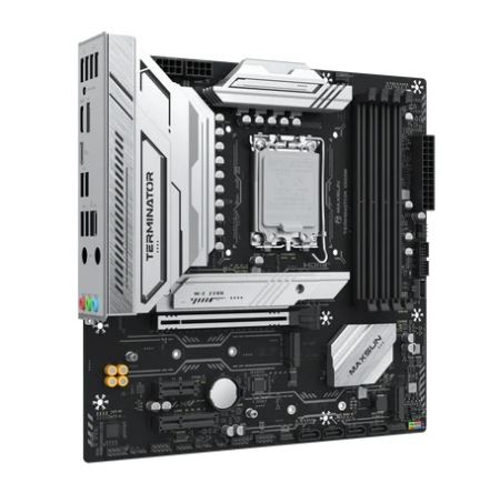 Фото MAXSUN MS-Terminator B860M, LGA1851, B860, 4*DDR5, 4*SATA3, 3*M.2, USB 3.2, USB 2.0, Type-C, 1*PCIEx16, 1*PCIex4, 1*PCIex1, HDMI+DP, mATX