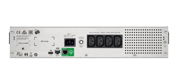 Фото APC Smart-UPS C 1000VA/600W, 2U RackMount, 230V, Line-Interactive, LCD, 1 year warranty(REP. SMC1000I-2U)