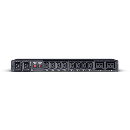 Фото Панель питания распределительная CyberPower ATS CyberPower (PDU20SWHVIEC10ATNET) 1U type, 16Amp,SNMP, plug IEC 320 C20, (8) IEC 320 C13 (2) IEC 320 C19