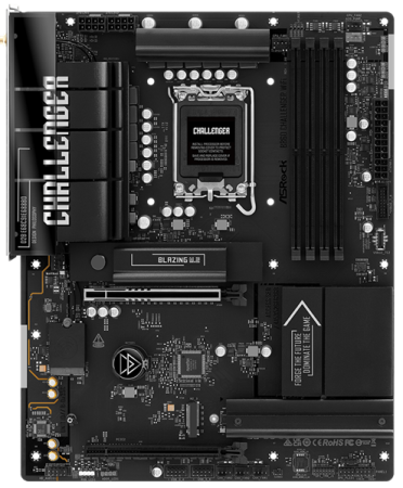 Фото ASROCK B860 Challenger WiFi, LGA1851, B860, 4*DDR5, 4*SATA, 4*M.2, 4*USB 3.2, 2*USB 2.0, Type-C, 2*PCIx16, 1*M.2 (Key E), HDMI, ATX