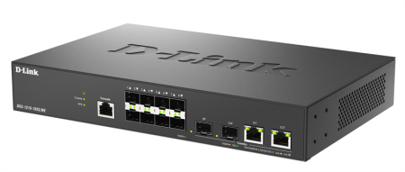 Фото D-Link Управляемый L2 коммутатор, 8x1000Base-X SFP, 2xCombo 10GBase-T/SFP+, защита от статического электричества до 6 кВ, CLI, консольный порт RJ-45, RPS, поддержка Dying Gasp