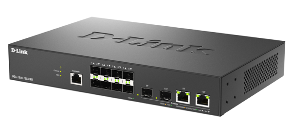 Фото D-Link Управляемый L2 коммутатор, 8x1000Base-X SFP, 2xCombo 10GBase-T/SFP+, защита от статического электричества до 6 кВ, CLI, консольный порт RJ-45, RPS, поддержка Dying Gasp
