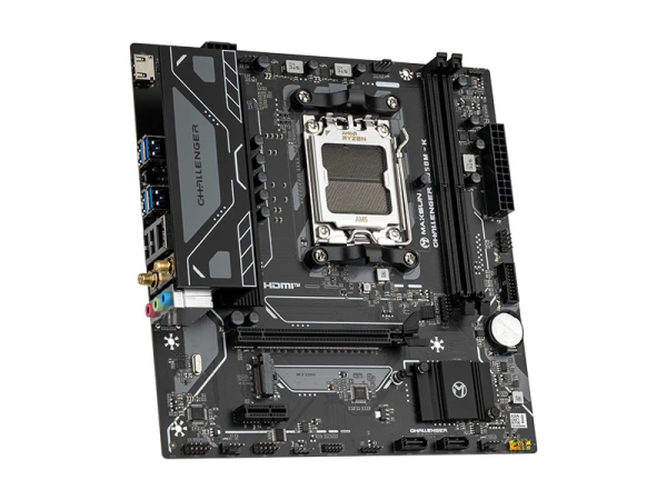 Фото MAXSUN MS-Challenger B650M-K WIFI, AM5, B650, 2*DDR5, 2*SATA3, M.2, USB 3.2, USB 2.0, 2*PCIEx16, HDMI, mATX