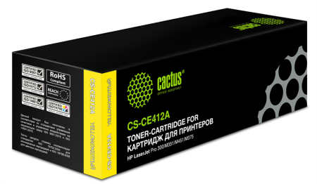 Фото Cactus CS-CE412A CE412A желтый (2600стр.) для HP CLJ Pro 300/400/M351/