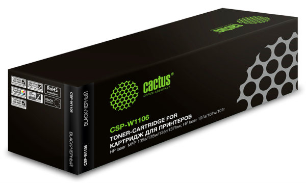 Cactus CSP-W1106 черный (1000стр.) для HP Laser 107a/107r/107w/135a MFP/135r MFP/135w MFP/137fnw MFP