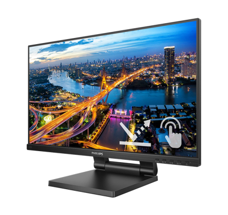 Фото 23,8" Philips 242B1TC Touch 1920x1080 WLED 16:9 IPS 250cd, 4ms, 1000:1, 50M:1, 178°/178°, VGA, HDMI, DP, USB Hub: 3*USB3.2, Speakers, 75Hz, Tilt, Height, Internal, VESA, Black, 3y