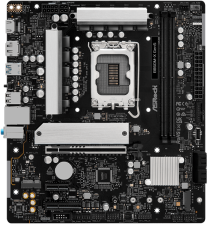 Фото ASROCK B860M-X Gen5, LGA1851, B860, 2*DDR5, 4*SATA, 2*M.2, 3*USB 3.2, 2*USB 2.0, Type-C, 2*PCIx16, 1*M.2 (Key E), HDMI+DP, mATX