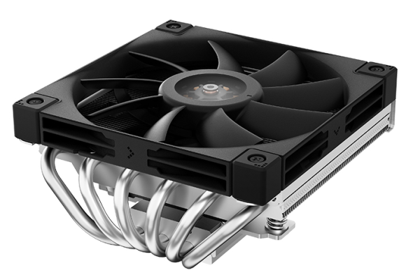 DEEPCOOL AN600 LGA1700/1200/115X/AM5/AM4 низкопрофильный 67mm (18шт/кор, TDP 180W, PWM, White LED Fan 120mm, 6 тепл. трубок, Copper Base, черный) RET (R-AN600-BKNNMN-G)