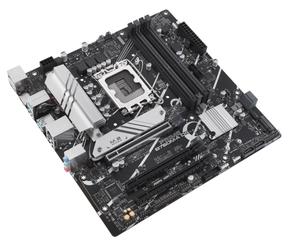 Фото ASUS PRIME B760M-A D4-CSM, LGA1700, B760, 4*DDR4, 4*SATA, 2*M.2, 2*USB 3.2, 4*USB 2.0, 3*PCIx16, 2*PCIx1, DP+HDMI, mATX; 90MB1D00-M1EAYC