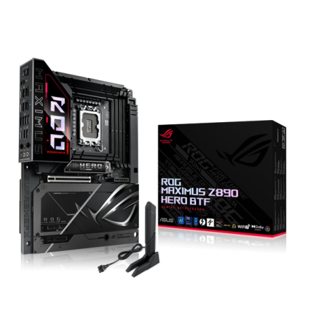 Фото ASUS ROG MAXIMUS Z890 HERO BTF, LGA1851, Z890, 4*DDR5, 4*SATA, 6*M.2, 8*USB 3.2, Type-C, 2*PCIx16, 1*PCIx1, 2*Thunderbolt™ 4, HDM, ATX; 90MB1KG0-M0EAY0