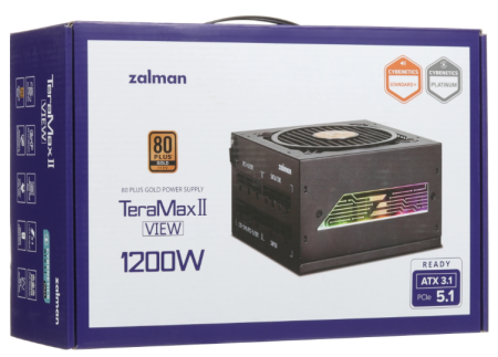 Фото Zalman ZM1200-TMX2 VIEW, 1200W, ATX12V v3.0, APFC, 12cm Fan, 80+ Gold Gen5, Full Modular, side ARGB lights, Retail