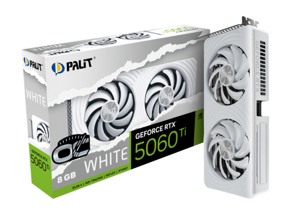 PALIT NE7506TU19P1-GB2062M RTX5060Ti WHITE OC 8GB GDDR7 128bit 3-DP HDMI