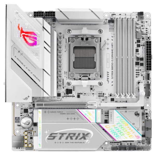 ASUS ROG STRIX B850-G GAMING WIFI, AM5, B850, 4*DDR5, 2*SATA, 4*M.2, 6*USB 3.2, 2*USB 2.0, Type-C, 2*PCIx16, DP+HDMI, ATX; 90MB1M30-M0EAY0