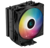 DEEPCOOL AG400 BK ARGB LGA1700/1200/115X/AM5/AM4 (18шт/кор, TDP 220W, PWM, ARGB Fan 120mm, 4 тепл. Трубки, черный) RET (R-AG400-BKANMC-G-2)