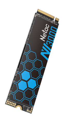 Фото Netac SSD NV3000 1TB PCIe 3 x4 M.2 2280 NVMe 3D NAND, R/W up to 3100/2100MB/s, IOPS(R4K) 220K/160K, TBW 600TB, with heat sink, 5y wty