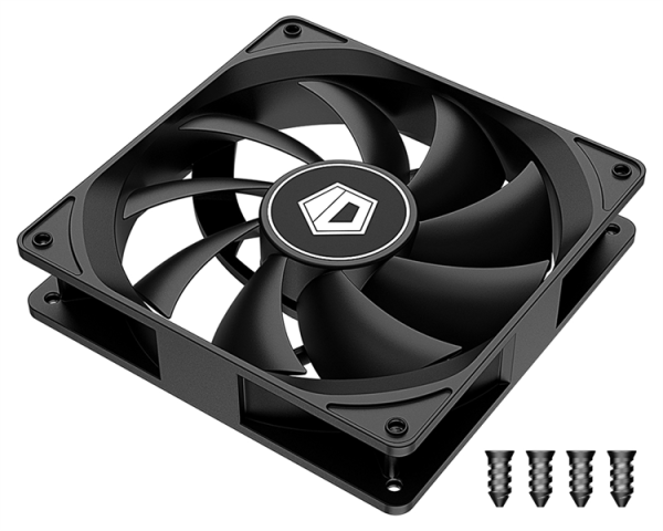 Фото ID-COOLING FL-12025K 120x120x25мм (80шт./кор, 3pin, черный, 1250об/мин, супертихий) BOX