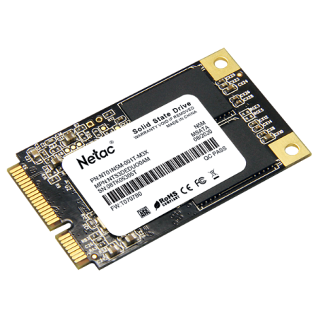 Фото Netac SSD N5M 1TB mSATA SATAIII 3D NAND, R/W up to 560/520MB/s, TBW 560TB, 3y wty