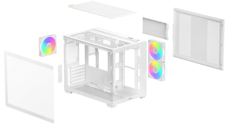 Фото Ocypus Gamma C54 WH ARGB, MATX, USB3.0*1+USB2.0*2, SIDE 2x120mm ARGB, REAR 1x120mm ARGB