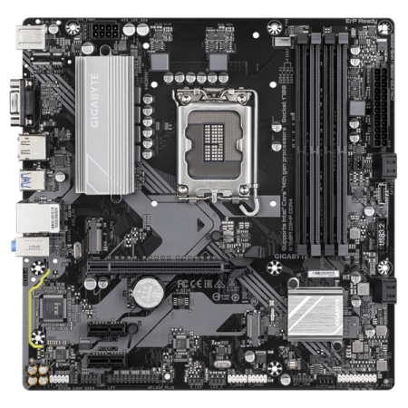 Фото GIGABYTE B760M D3HP DDR4, LGA1700, B760, 4*DDR4, 4*SATA, 2*M.2, 3*USB 3.2, 2*USB 2.0, 1*PCIx16, 2*PCIx1, D-Sub+HDMI+DP, mATX