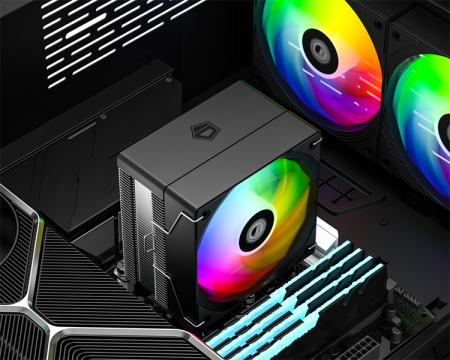 Фото ID-COOLING SE-903-XT V2 ARGB LGA1851/1700/1200/115X/AM5/AM4 (30шт/кор, TDP 150W, PWM, 3 тепл.трубки прямого контакта, FAN 100mm, Addressable RGB LED) RET