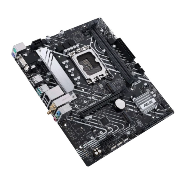 Фото ASUS PRIME H610M-A WIFI D4, LGA1700, B610, 2*DDR4, 4*SATA, 2*M.2, 2*USB 3.2, 4*USB 2.0, 1*PCIx16, 1*PCIx1, HDMI+DP+D-Sub, mATX; 90MB1C80-M0EAY0