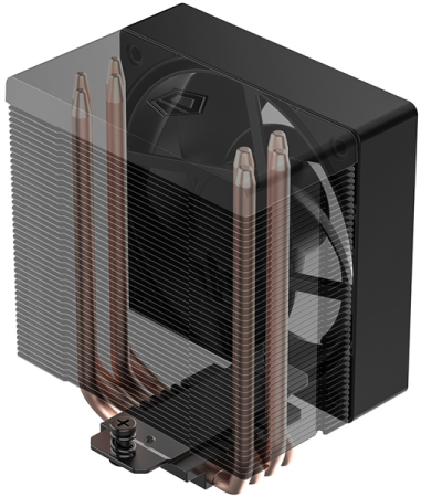 Фото ID-COOLING SE-904-XT ARGB BLACK LGA1851/1700/1200/115X/AM5/AM4 (16шт/кор, TDP 180W, PWM, 4 тепл.трубки прямого контакта, FAN 100mm, Addressable RGB LED) RET