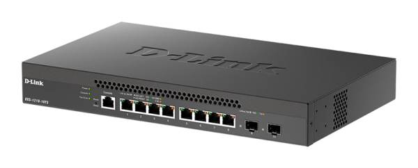 Фото D-Link Управляемый L2+ коммутатор, 8x10GBase-T, 2x10GBase-X SFP+, CLI, Web-интерфейс, SNMP, консольный порт RJ-45