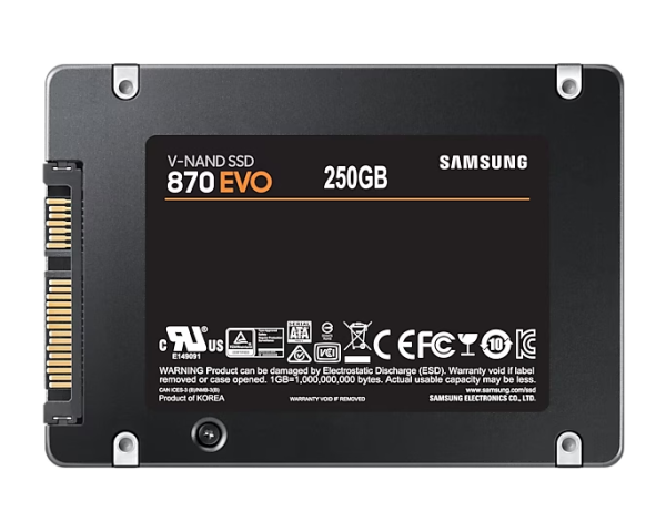 Фото SSD 2.5" 250Gb Samsung SATA III 870 EVO (R560/W530MB/s) (MZ-77E250B/KR analog MZ-76E250BW, MZ-77E250BW) 1year