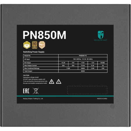 Фото Deepcool GAMERSTORM PN850M (ATX 3.1, 850W, Full Cable Management, PWM 120mm fan, Active PFC, 80+ GOLD, Gen5 PCIe) RET (R-PN850M-FC0B-WGEU)